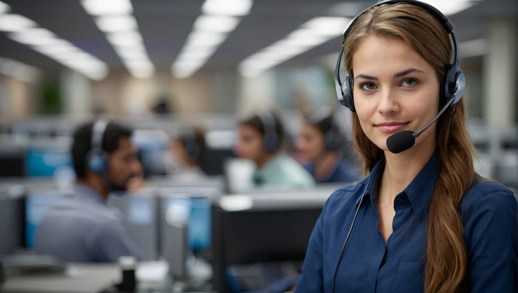 Operatrice italiana impegnata in attività di telemarketing B2B